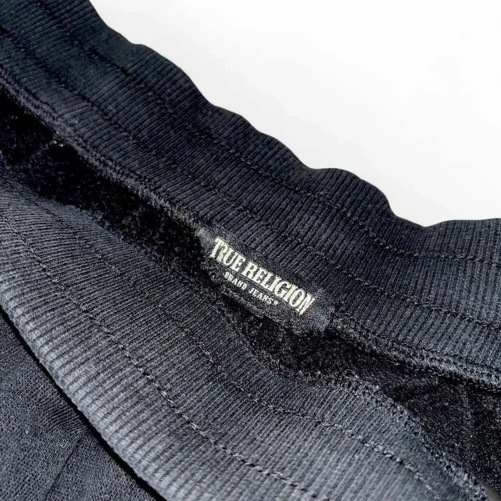 True Religion Sweatshorts Black Orange Logo Large
